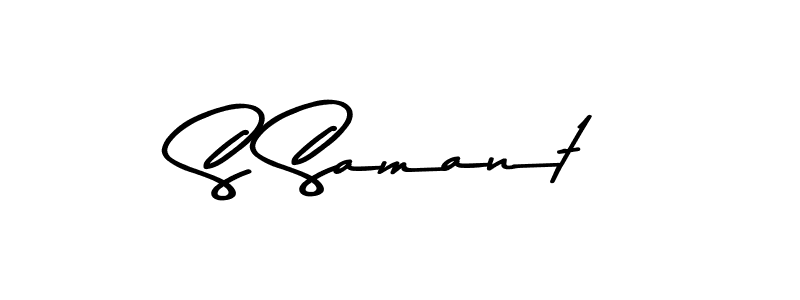 This is the best signature style for the S Samant name. Also you like these signature font (Asem Kandis PERSONAL USE). Mix name signature. S Samant signature style 9 images and pictures png