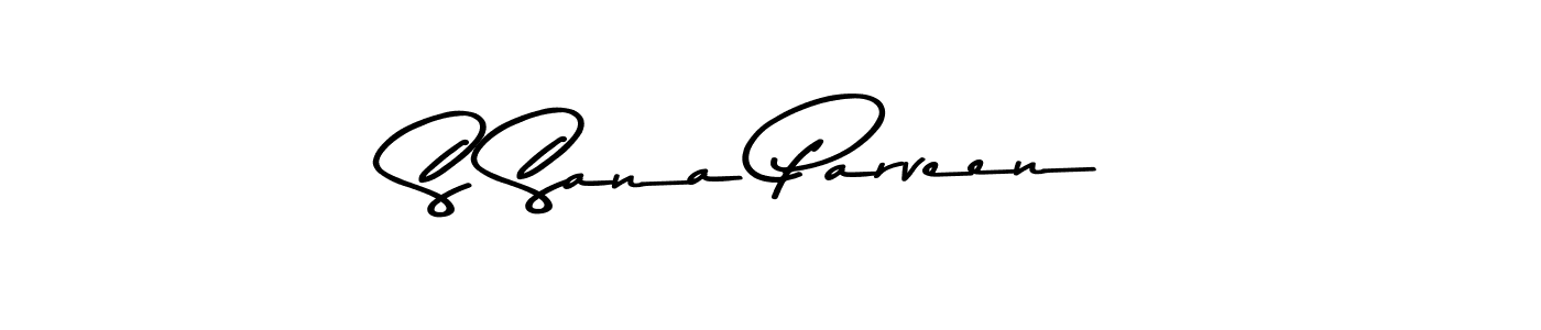 How to make S Sana Parveen name signature. Use Asem Kandis PERSONAL USE style for creating short signs online. This is the latest handwritten sign. S Sana Parveen signature style 9 images and pictures png