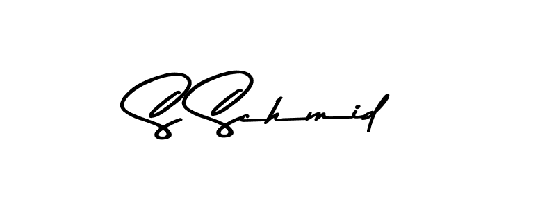 How to make S Schmid name signature. Use Asem Kandis PERSONAL USE style for creating short signs online. This is the latest handwritten sign. S Schmid signature style 9 images and pictures png