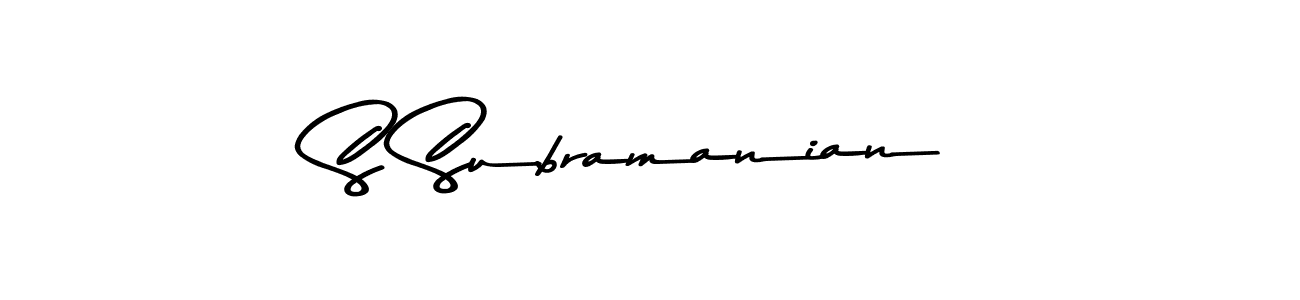 Design your own signature with our free online signature maker. With this signature software, you can create a handwritten (Asem Kandis PERSONAL USE) signature for name S Subramanian. S Subramanian signature style 9 images and pictures png