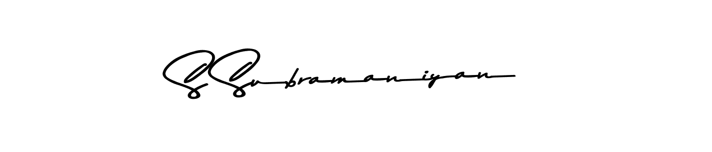Make a beautiful signature design for name S Subramaniyan. With this signature (Asem Kandis PERSONAL USE) style, you can create a handwritten signature for free. S Subramaniyan signature style 9 images and pictures png