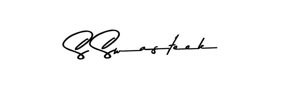 Create a beautiful signature design for name S Swasteek. With this signature (Asem Kandis PERSONAL USE) fonts, you can make a handwritten signature for free. S Swasteek signature style 9 images and pictures png