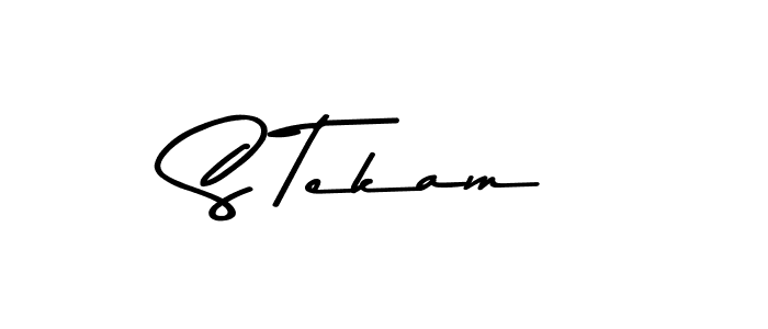 Create a beautiful signature design for name S Tekam. With this signature (Asem Kandis PERSONAL USE) fonts, you can make a handwritten signature for free. S Tekam signature style 9 images and pictures png