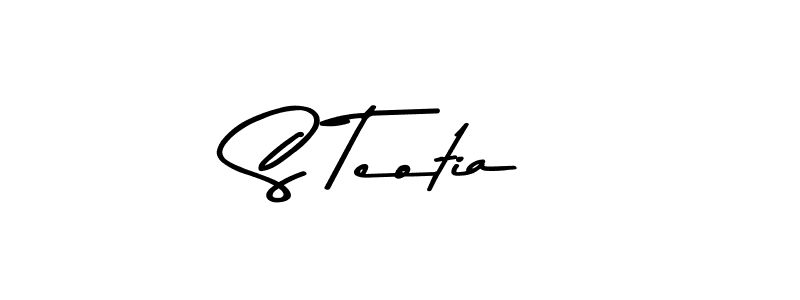 Make a beautiful signature design for name S Teotia. With this signature (Asem Kandis PERSONAL USE) style, you can create a handwritten signature for free. S Teotia signature style 9 images and pictures png