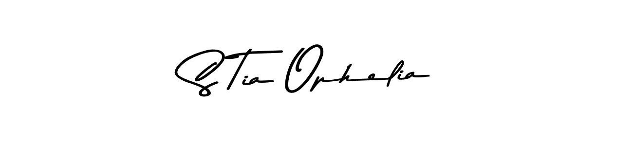 Create a beautiful signature design for name S Tia Ophelia. With this signature (Asem Kandis PERSONAL USE) fonts, you can make a handwritten signature for free. S Tia Ophelia signature style 9 images and pictures png