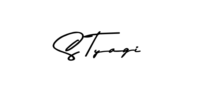 How to make S Tyagi name signature. Use Asem Kandis PERSONAL USE style for creating short signs online. This is the latest handwritten sign. S Tyagi signature style 9 images and pictures png