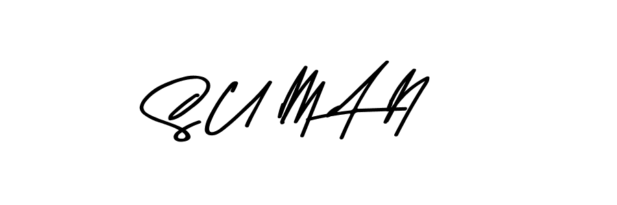 This is the best signature style for the S U M A N name. Also you like these signature font (Asem Kandis PERSONAL USE). Mix name signature. S U M A N signature style 9 images and pictures png