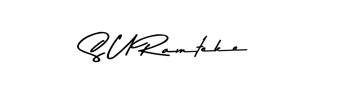 Make a beautiful signature design for name S U Ramteke. With this signature (Asem Kandis PERSONAL USE) style, you can create a handwritten signature for free. S U Ramteke signature style 9 images and pictures png