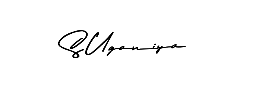 How to make S Uganiya name signature. Use Asem Kandis PERSONAL USE style for creating short signs online. This is the latest handwritten sign. S Uganiya signature style 9 images and pictures png