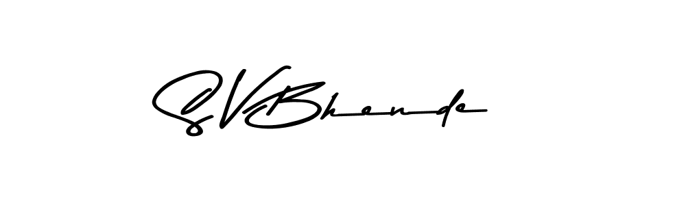 How to make S V Bhende name signature. Use Asem Kandis PERSONAL USE style for creating short signs online. This is the latest handwritten sign. S V Bhende signature style 9 images and pictures png