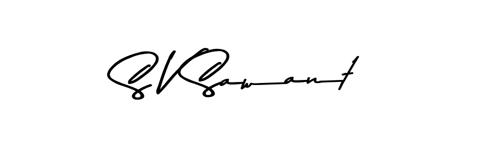 Make a beautiful signature design for name S V Sawant. With this signature (Asem Kandis PERSONAL USE) style, you can create a handwritten signature for free. S V Sawant signature style 9 images and pictures png