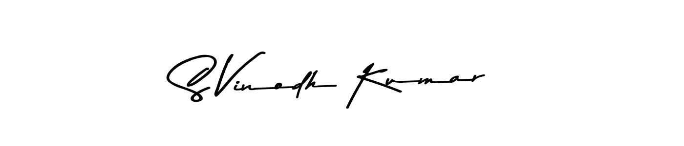 How to make S Vinodh Kumar name signature. Use Asem Kandis PERSONAL USE style for creating short signs online. This is the latest handwritten sign. S Vinodh Kumar signature style 9 images and pictures png