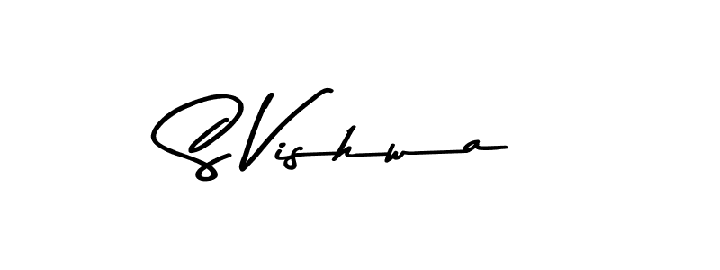 Create a beautiful signature design for name S Vishwa. With this signature (Asem Kandis PERSONAL USE) fonts, you can make a handwritten signature for free. S Vishwa signature style 9 images and pictures png