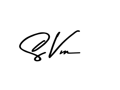 Create a beautiful signature design for name S Vm. With this signature (Asem Kandis PERSONAL USE) fonts, you can make a handwritten signature for free. S Vm signature style 9 images and pictures png