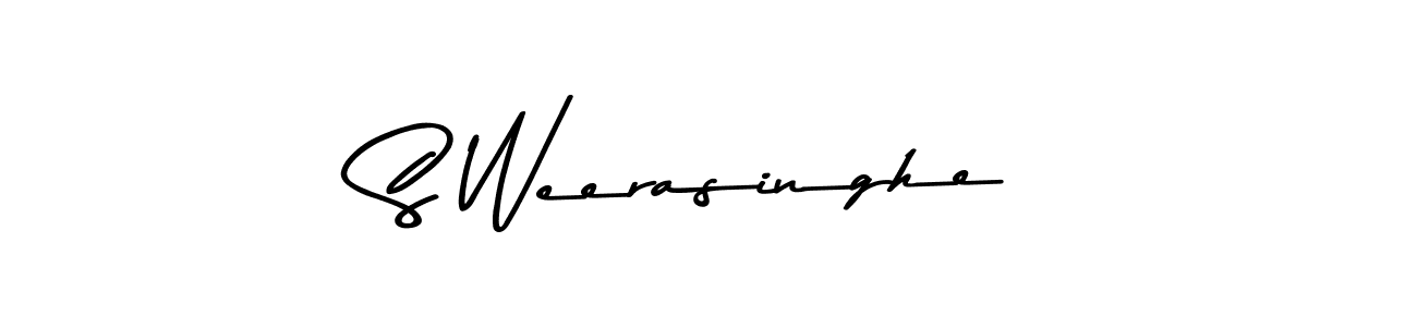 Make a beautiful signature design for name S Weerasinghe. With this signature (Asem Kandis PERSONAL USE) style, you can create a handwritten signature for free. S Weerasinghe signature style 9 images and pictures png