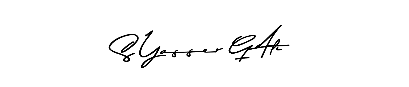 This is the best signature style for the S Yasser G Ali name. Also you like these signature font (Asem Kandis PERSONAL USE). Mix name signature. S Yasser G Ali signature style 9 images and pictures png