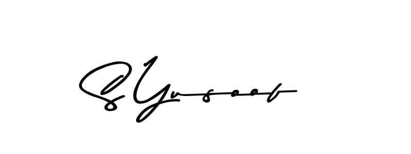 How to make S Yusoof name signature. Use Asem Kandis PERSONAL USE style for creating short signs online. This is the latest handwritten sign. S Yusoof signature style 9 images and pictures png