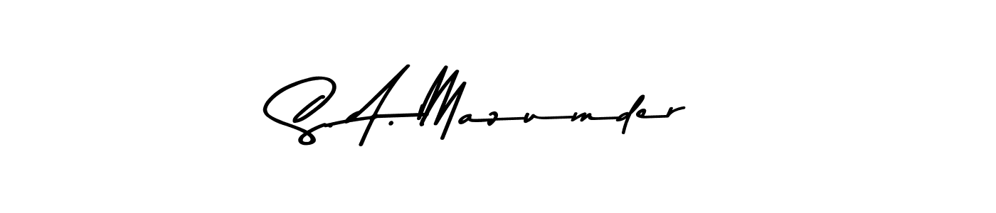 The best way (Asem Kandis PERSONAL USE) to make a short signature is to pick only two or three words in your name. The name S. A. Mazumder include a total of six letters. For converting this name. S. A. Mazumder signature style 9 images and pictures png