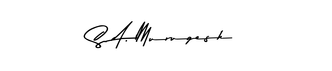 How to make S. A. Murugesh name signature. Use Asem Kandis PERSONAL USE style for creating short signs online. This is the latest handwritten sign. S. A. Murugesh signature style 9 images and pictures png