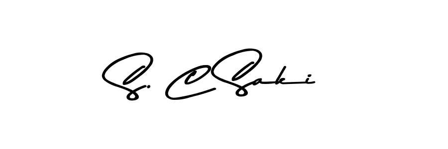 The best way (Asem Kandis PERSONAL USE) to make a short signature is to pick only two or three words in your name. The name S. C Saki include a total of six letters. For converting this name. S. C Saki signature style 9 images and pictures png