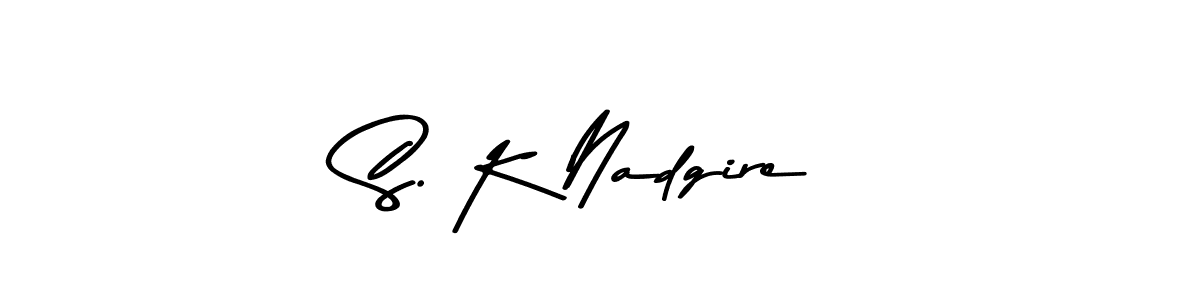 if you are searching for the best signature style for your name S. K Nadgire. so please give up your signature search. here we have designed multiple signature styles  using Asem Kandis PERSONAL USE. S. K Nadgire signature style 9 images and pictures png