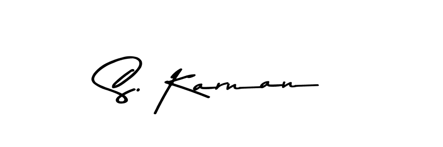 Make a beautiful signature design for name S. Karnan. With this signature (Asem Kandis PERSONAL USE) style, you can create a handwritten signature for free. S. Karnan signature style 9 images and pictures png