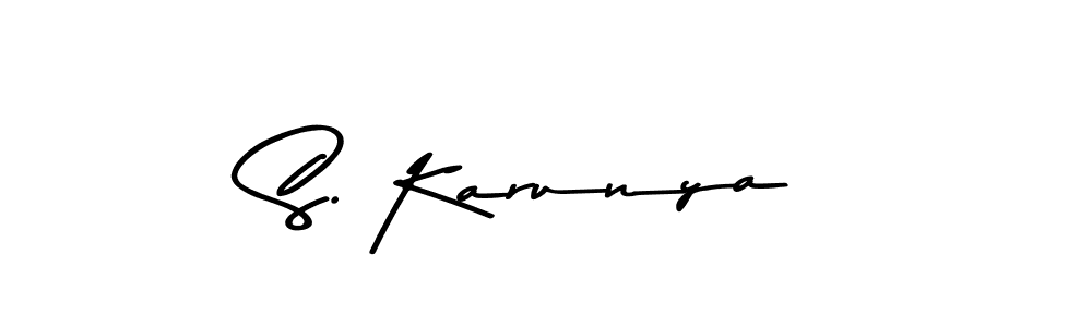 The best way (Asem Kandis PERSONAL USE) to make a short signature is to pick only two or three words in your name. The name S. Karunya include a total of six letters. For converting this name. S. Karunya signature style 9 images and pictures png