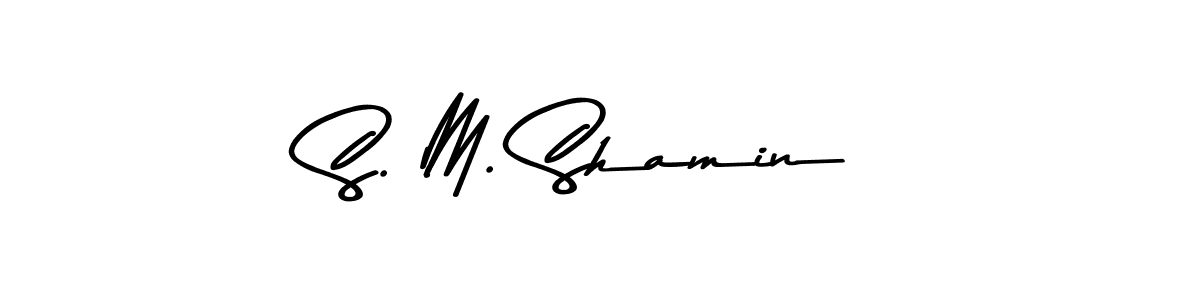 How to make S. M. Shamin name signature. Use Asem Kandis PERSONAL USE style for creating short signs online. This is the latest handwritten sign. S. M. Shamin signature style 9 images and pictures png