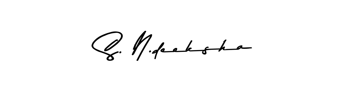 Create a beautiful signature design for name S. N.deeksha. With this signature (Asem Kandis PERSONAL USE) fonts, you can make a handwritten signature for free. S. N.deeksha signature style 9 images and pictures png