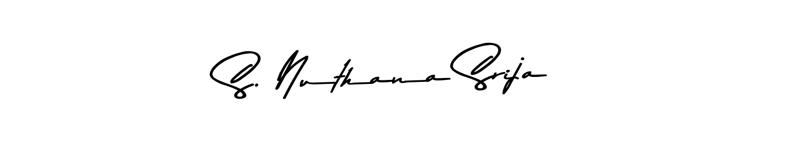 Create a beautiful signature design for name S. Nuthana Srija. With this signature (Asem Kandis PERSONAL USE) fonts, you can make a handwritten signature for free. S. Nuthana Srija signature style 9 images and pictures png
