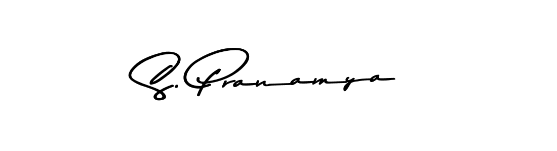 The best way (Asem Kandis PERSONAL USE) to make a short signature is to pick only two or three words in your name. The name S. Pranamya include a total of six letters. For converting this name. S. Pranamya signature style 9 images and pictures png