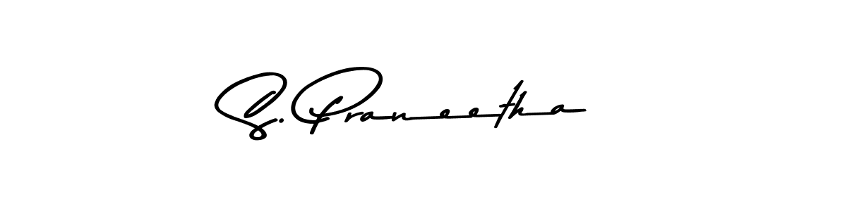 How to make S. Praneetha name signature. Use Asem Kandis PERSONAL USE style for creating short signs online. This is the latest handwritten sign. S. Praneetha signature style 9 images and pictures png