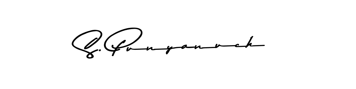 if you are searching for the best signature style for your name S. Punyanuch. so please give up your signature search. here we have designed multiple signature styles  using Asem Kandis PERSONAL USE. S. Punyanuch signature style 9 images and pictures png