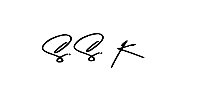 How to make S. S. K name signature. Use Asem Kandis PERSONAL USE style for creating short signs online. This is the latest handwritten sign. S. S. K signature style 9 images and pictures png