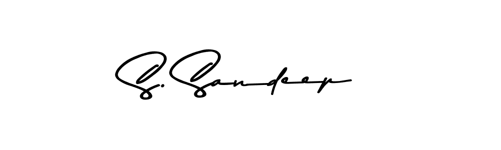 How to make S. Sandeep name signature. Use Asem Kandis PERSONAL USE style for creating short signs online. This is the latest handwritten sign. S. Sandeep signature style 9 images and pictures png