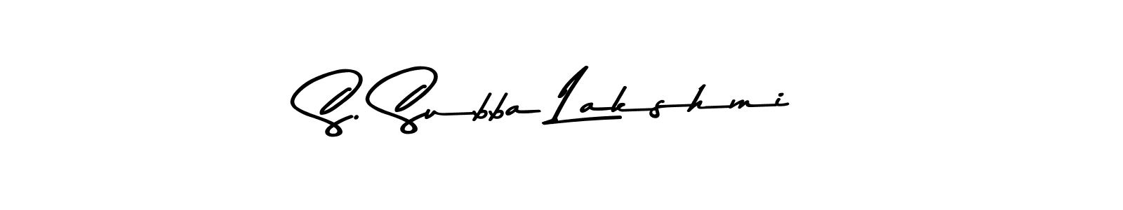 How to make S. Subba Lakshmi name signature. Use Asem Kandis PERSONAL USE style for creating short signs online. This is the latest handwritten sign. S. Subba Lakshmi signature style 9 images and pictures png