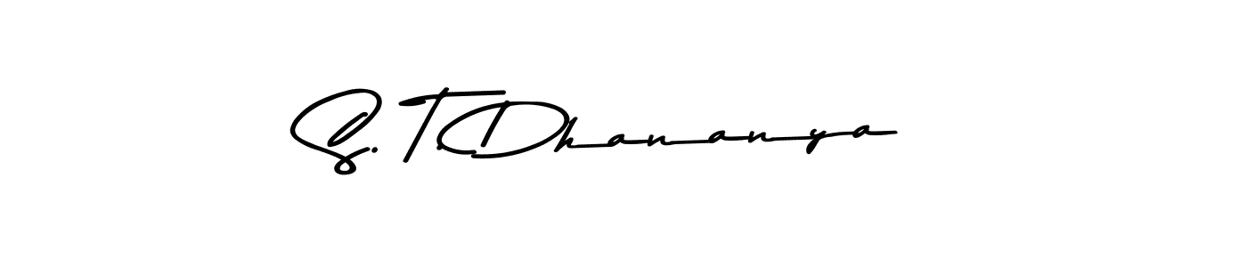 Similarly Asem Kandis PERSONAL USE is the best handwritten signature design. Signature creator online .You can use it as an online autograph creator for name S. T. Dhananya. S. T. Dhananya signature style 9 images and pictures png