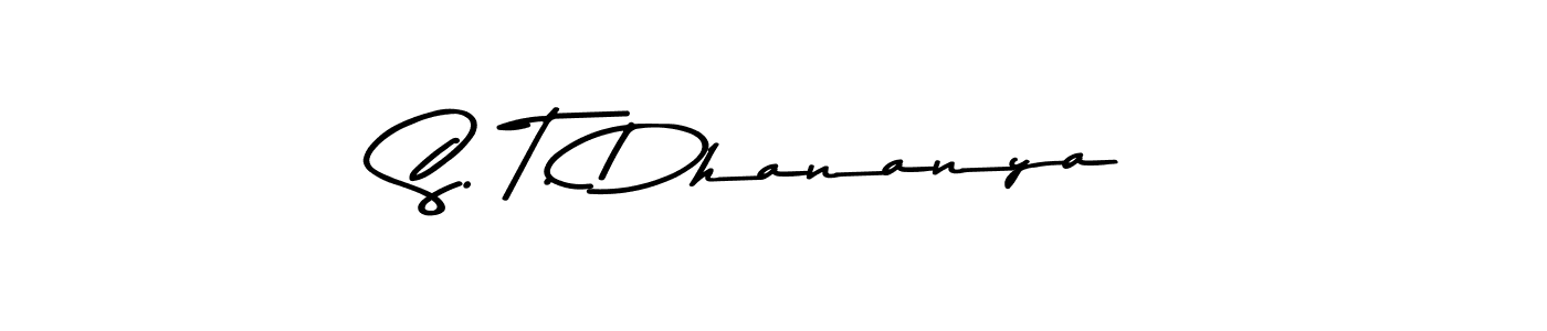 Also we have S. T. Dhananya name is the best signature style. Create professional handwritten signature collection using Asem Kandis PERSONAL USE autograph style. S. T. Dhananya signature style 9 images and pictures png