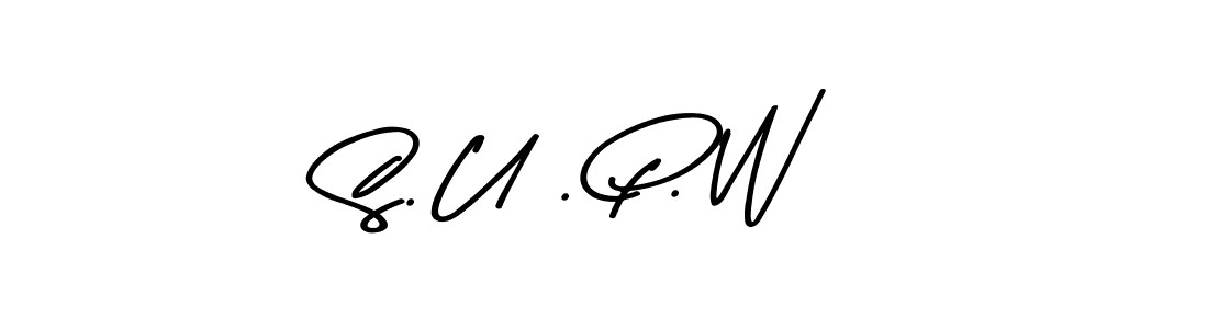 How to make S. U . P. W name signature. Use Asem Kandis PERSONAL USE style for creating short signs online. This is the latest handwritten sign. S. U . P. W signature style 9 images and pictures png