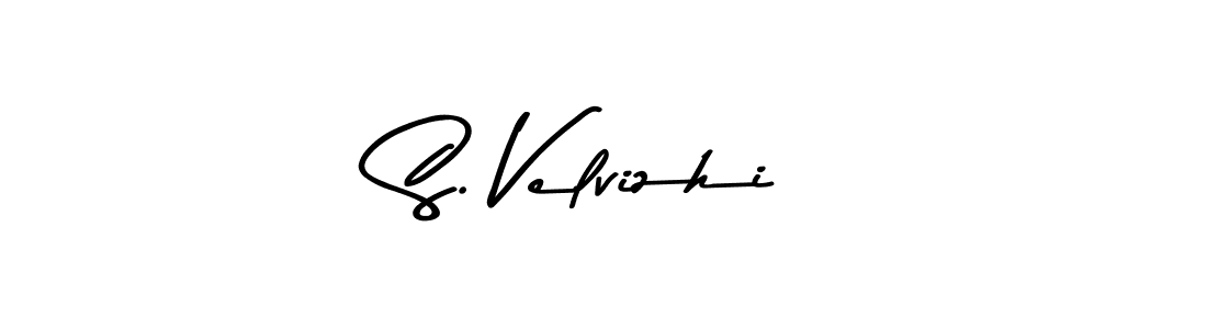 How to make S. Velvizhi name signature. Use Asem Kandis PERSONAL USE style for creating short signs online. This is the latest handwritten sign. S. Velvizhi signature style 9 images and pictures png