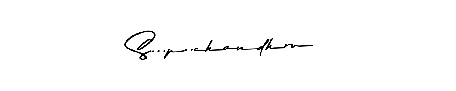 if you are searching for the best signature style for your name S...p..chandhru. so please give up your signature search. here we have designed multiple signature styles  using Asem Kandis PERSONAL USE. S...p..chandhru signature style 9 images and pictures png