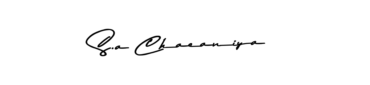 How to make S.a Chaeaniya signature? Asem Kandis PERSONAL USE is a professional autograph style. Create handwritten signature for S.a Chaeaniya name. S.a Chaeaniya signature style 9 images and pictures png