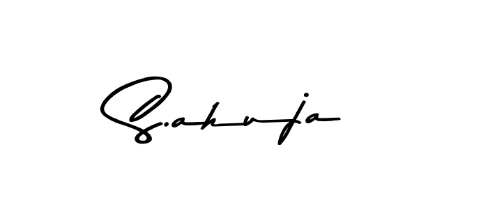 How to make S.ahuja name signature. Use Asem Kandis PERSONAL USE style for creating short signs online. This is the latest handwritten sign. S.ahuja signature style 9 images and pictures png