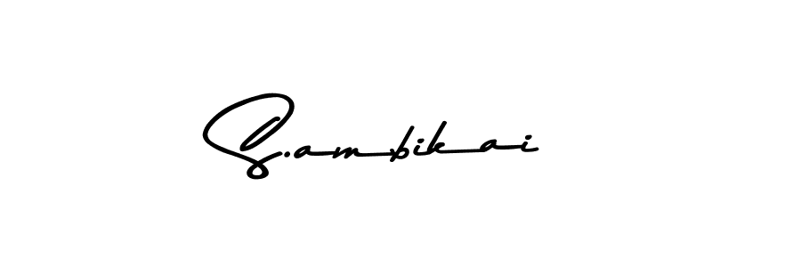 How to make S.ambikai name signature. Use Asem Kandis PERSONAL USE style for creating short signs online. This is the latest handwritten sign. S.ambikai signature style 9 images and pictures png