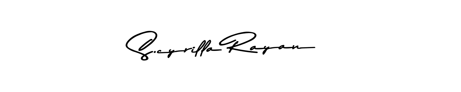 Use a signature maker to create a handwritten signature online. With this signature software, you can design (Asem Kandis PERSONAL USE) your own signature for name S.cyrilla Rayan. S.cyrilla Rayan signature style 9 images and pictures png