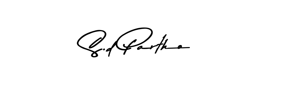 Create a beautiful signature design for name S.d Partho. With this signature (Asem Kandis PERSONAL USE) fonts, you can make a handwritten signature for free. S.d Partho signature style 9 images and pictures png