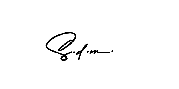Create a beautiful signature design for name S.d.m.. With this signature (Asem Kandis PERSONAL USE) fonts, you can make a handwritten signature for free. S.d.m. signature style 9 images and pictures png