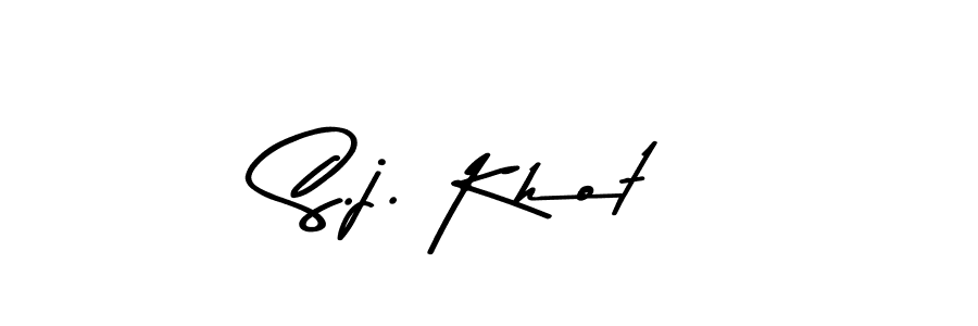 S.j. Khot stylish signature style. Best Handwritten Sign (Asem Kandis PERSONAL USE) for my name. Handwritten Signature Collection Ideas for my name S.j. Khot. S.j. Khot signature style 9 images and pictures png