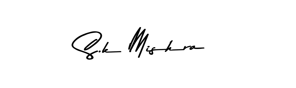 Create a beautiful signature design for name S.k Mishra. With this signature (Asem Kandis PERSONAL USE) fonts, you can make a handwritten signature for free. S.k Mishra signature style 9 images and pictures png