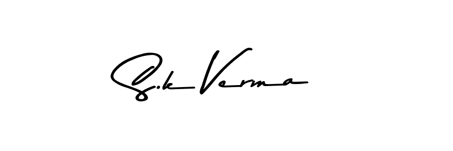 Create a beautiful signature design for name S.k Verma. With this signature (Asem Kandis PERSONAL USE) fonts, you can make a handwritten signature for free. S.k Verma signature style 9 images and pictures png